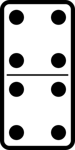 Domino-ruudun kaksinkertainen neljä vektori clipart-kuva