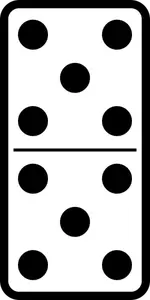 Domino tegel dubbele vijf vectorillustratie