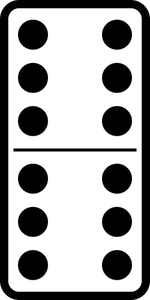 Domino ţiglă dublu şase grafică vectorială