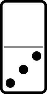 Telha de dominó com desenho vetorial de três pontos