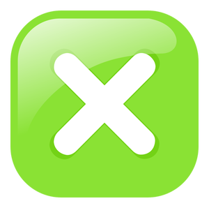 Green square decline icon vector image