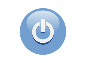 Blue power button vector graphics