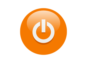 Orange power button vector illustration