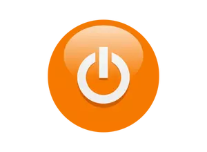 Oranje power knop vectorillustratie