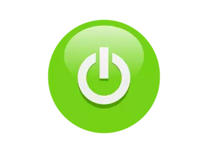 Green power button vector clip art