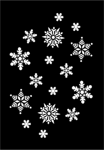 Gambar vektor kepingan salju putih pada latar belakang hitam