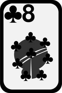 Osiem klubów funky kart do gry grafika wektorowa
