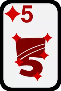 Pět diamantů funky hrací karty Vektor Klipart