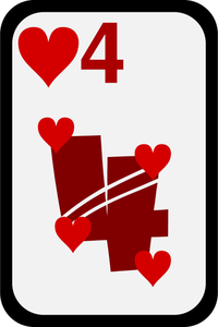 Quatro dos corações funky playing card vector clipart