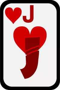 Jack srdce funky hrací karta Vektor Klipart