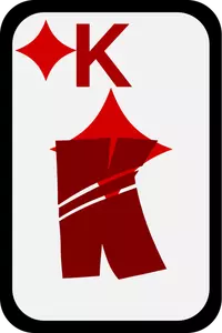 Král diamanty funky hrací karta Vektor Klipart