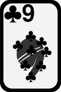 Dziewięciu klubów funky kart do gry grafika wektorowa