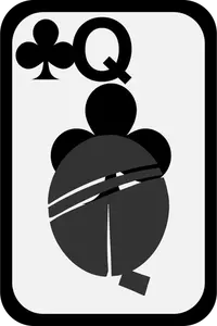 Koningin van Clubs funky speelkaart vector afbeelding