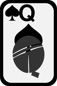 Koningin van schoppen funky speelkaart vector illustraties