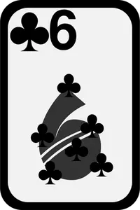 Šest klubů funky hrací karty Vektor Klipart