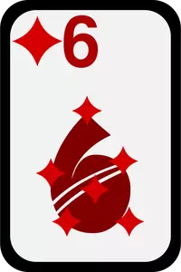 Šest diamantů funky hrací karty Vektor Klipart