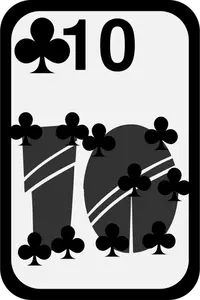 Deset klubů funky hrací karta vektorový obrázek