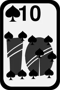 Deset z piky funky hrací karty Vektor Klipart