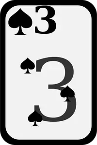 Tři piky funky hrací karty Vektor Klipart