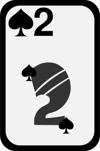 Two of Spades funky playing card vector clip art