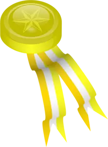 Gouden medaille met gestreepte linten vector illustraties