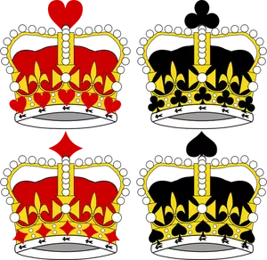Selectie van koning kronen vector illustratie