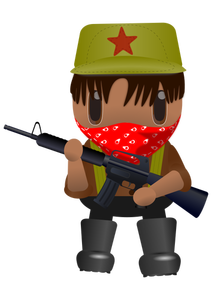 Soldado revolucionario con un arma