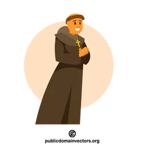 フード付きのマントを着た僧侶