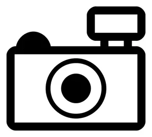 Eenvoudige foto camera overzicht pictogram vectorillustratie