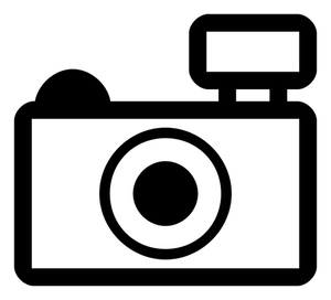 Amateur photo camera outline icon vector drawing