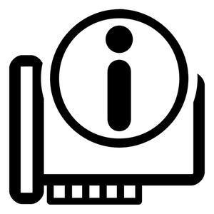 Immagine di vettore di icona monocromatica hardware informazioni KDE