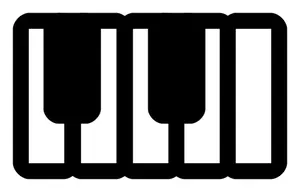 Tek renkli piyano piktogram vektör küçük resmini