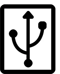 USB monokrom KDE ikon vektor ilustrasi