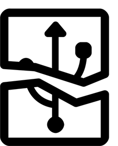 Vector graphics of broken USB plug sign