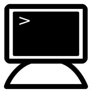 Dessin de la fenêtre de terminal monochrome sur PC icon vectoriel