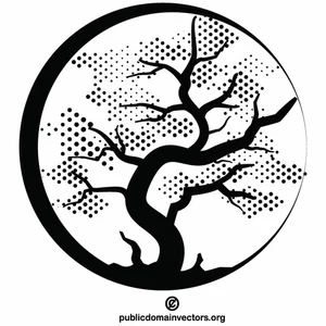 Concetto di logo della silhouette dell'albero
