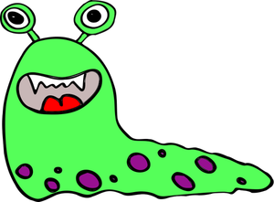 Monstruo verde de dibujos animados