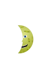 Vector drawing of cheesy green half moon