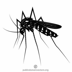 Zanzara di clip art in bianco e nero