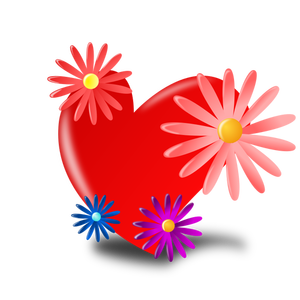 Coração com flores vector imagem