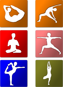Wektorowe ikony pozycji jogi