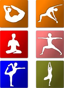 Vektor-Icons von Yoga-Positionen