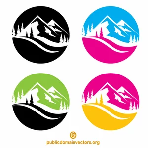 Diseño de logotipo de aventura de montaña