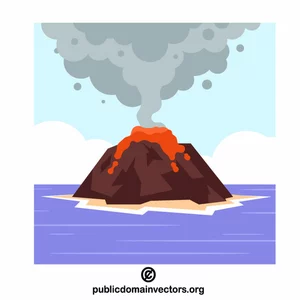 Grafika wektorowa erupcji wulkanu
