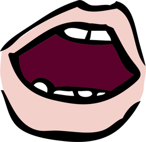 Vector drawing of abstract open mouth