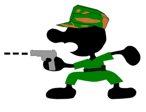 Illustrazione di vettore del ragazzo con una pistola