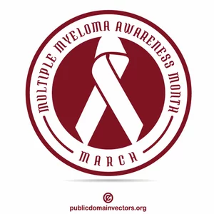 Multiple Myeloma cancer ribbon sticker