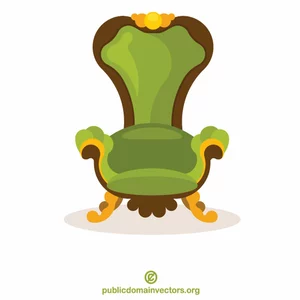 Uitstekende groene stoel