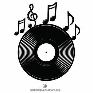 Vinyl record music logotype