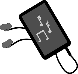Lecteur de musique avec des écouteurs vector image